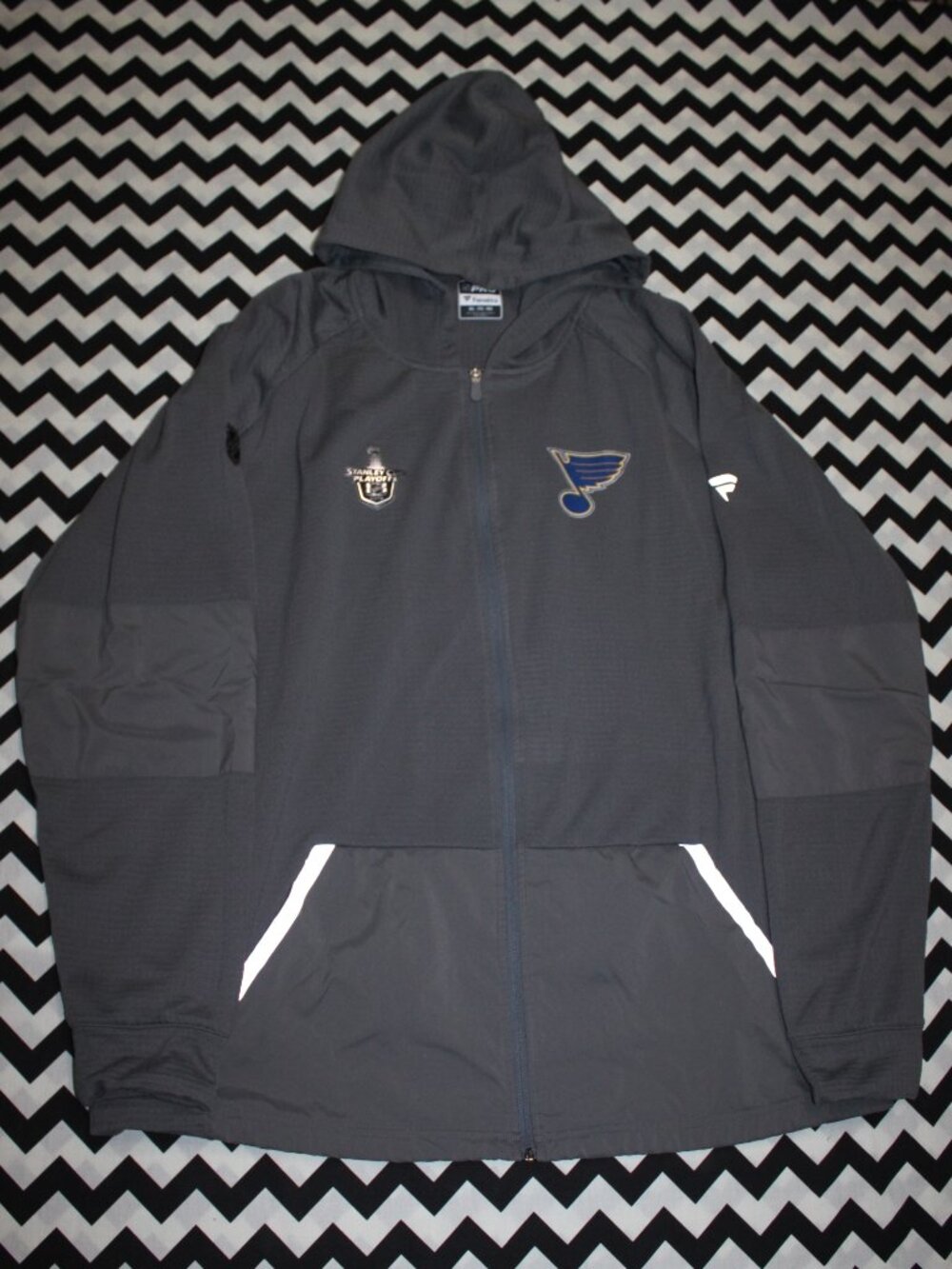 Fanatics Authentic PRO NHL St Louis Blues 2019 Playoff Bench-Wear Zip Hoodie 3XL